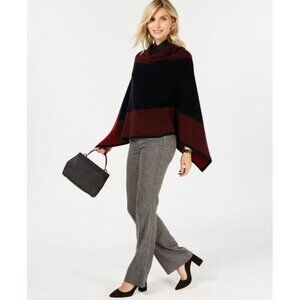 Charter Club Burgundy and Black Poncho